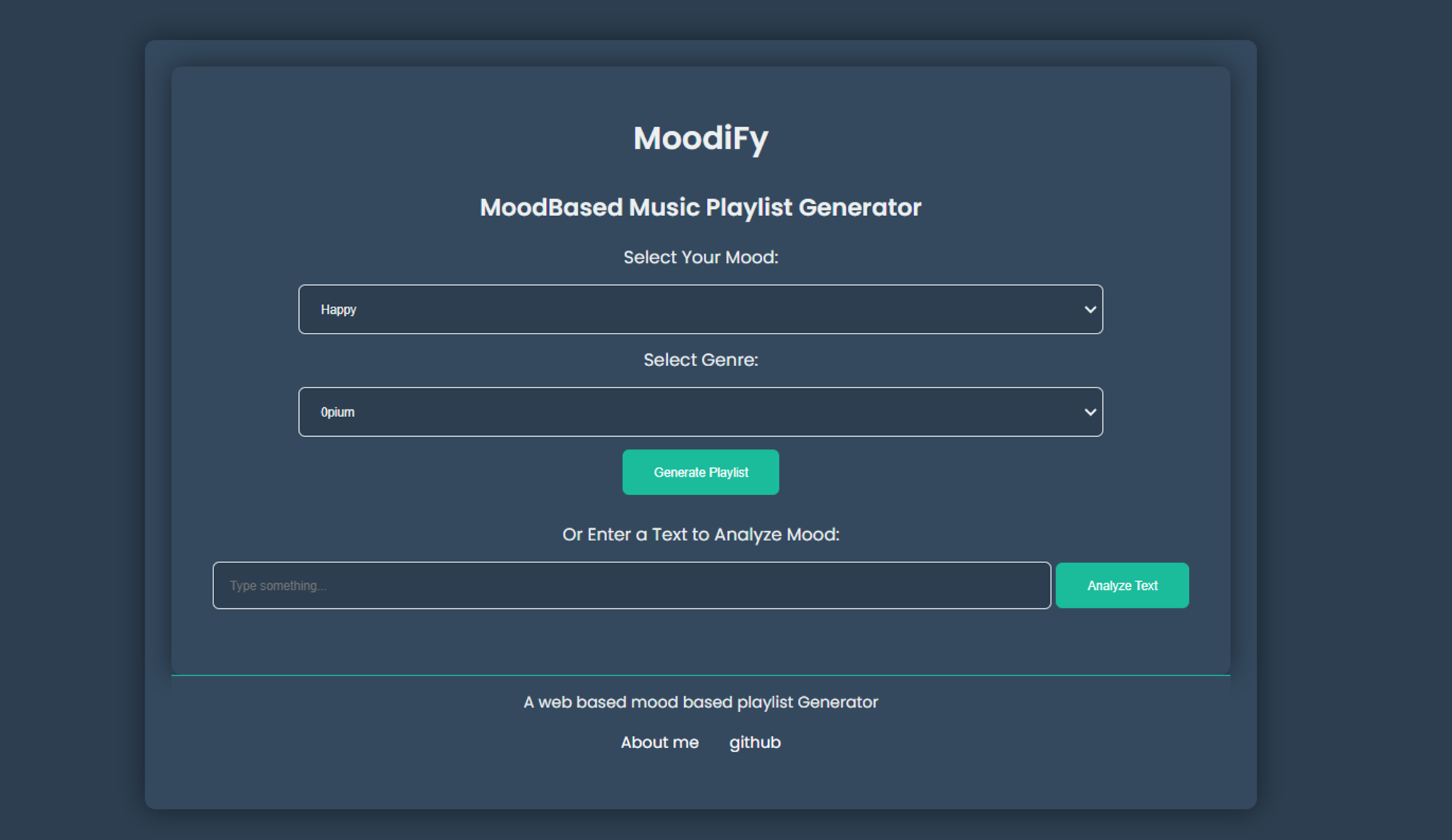 MoodiFy - Playlist Generator